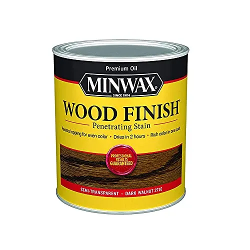 1/2 pt Minwax 22716 Dark Walnut Wood Finish Oil-Based Wood Stain