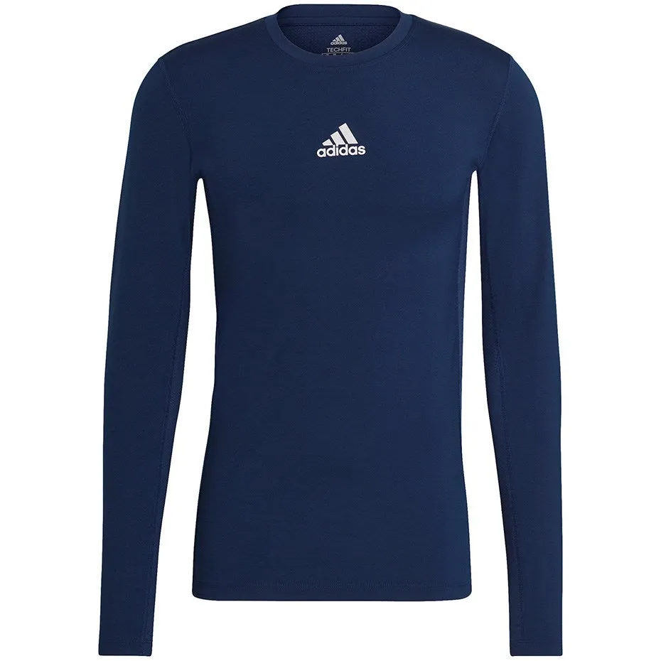 Adidas Compression Long Sleeve Tee Men's T-Shirt Navy Blue Gu7338 S