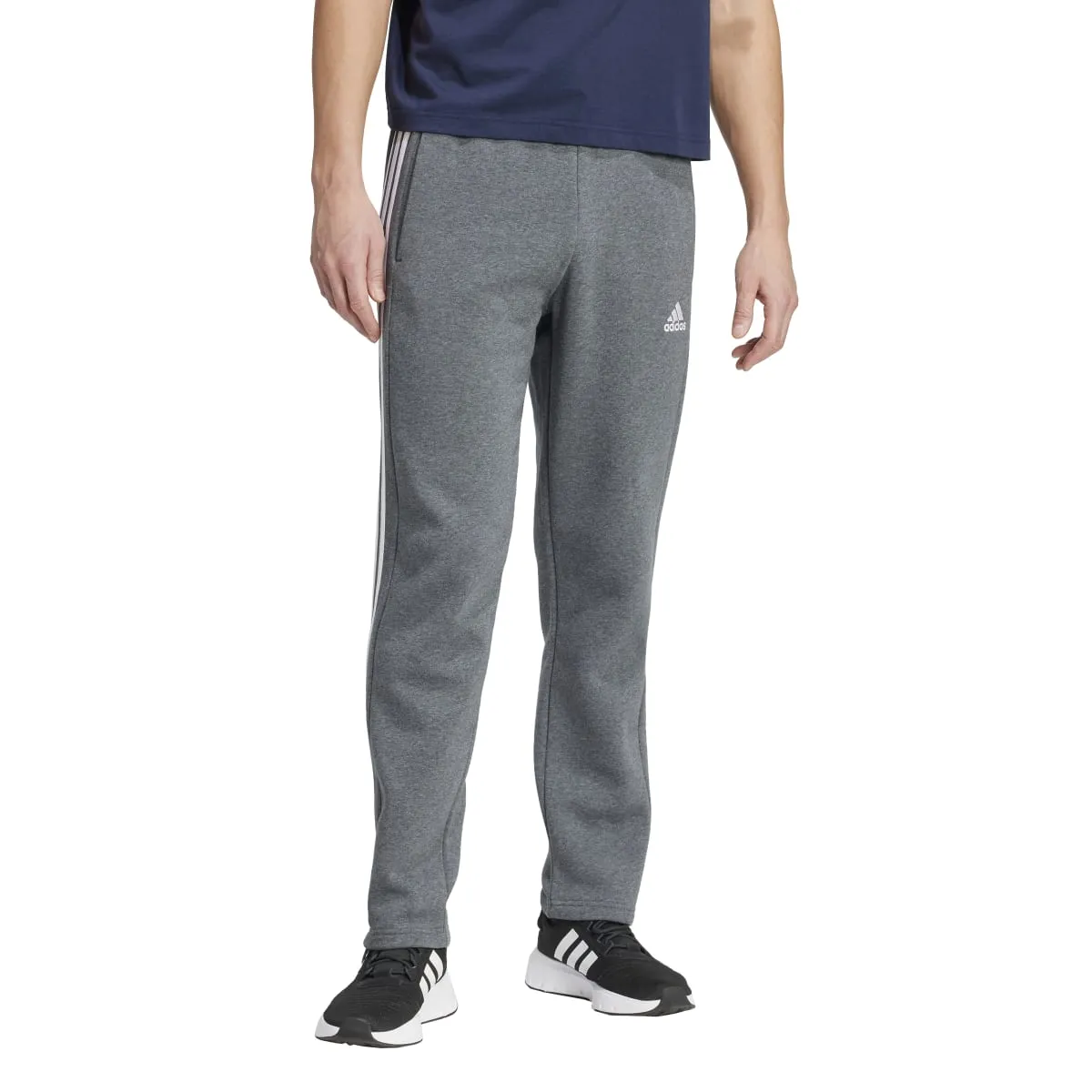 adidas Men's Essentials 3-Stripes Open Hem Fleece Joggers (Tall)