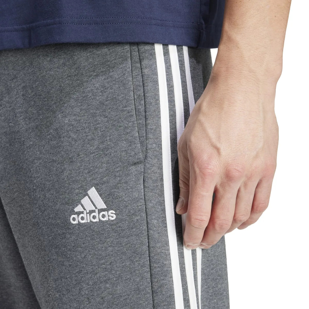 adidas Men's Essentials 3-Stripes Open Hem Fleece Joggers (Tall)