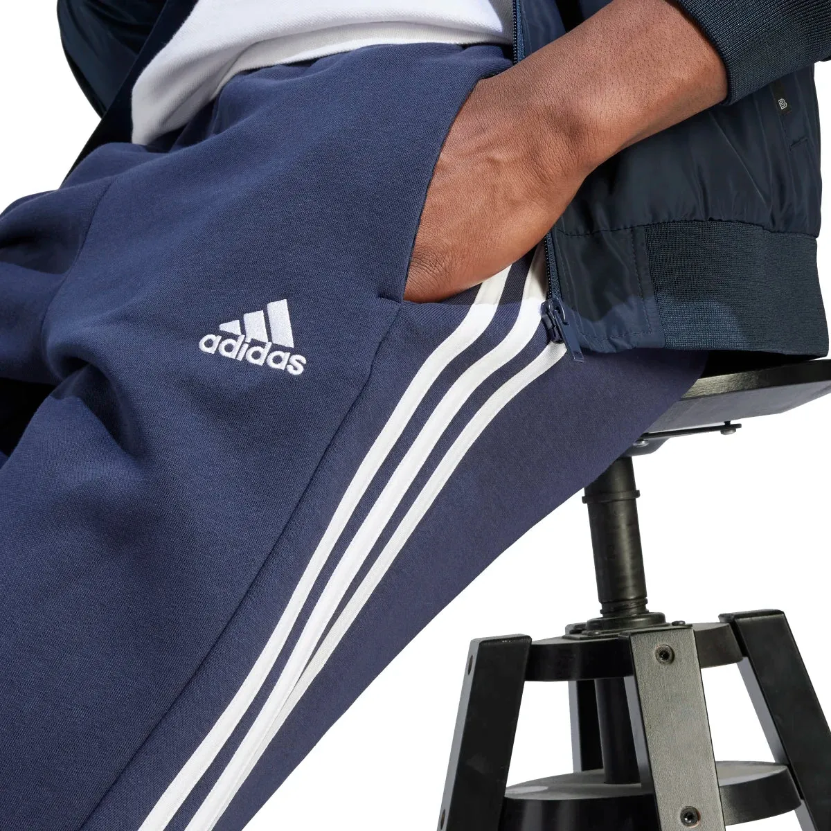 adidas Men's Essentials 3-Stripes Open Hem Fleece Joggers (Tall)