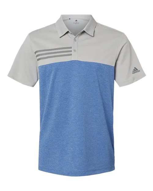 adidas Men's Heathered Colorblock 3-Stripes Polo