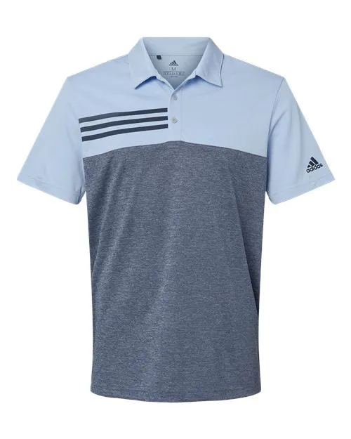 adidas Men's Heathered Colorblock 3-Stripes Polo