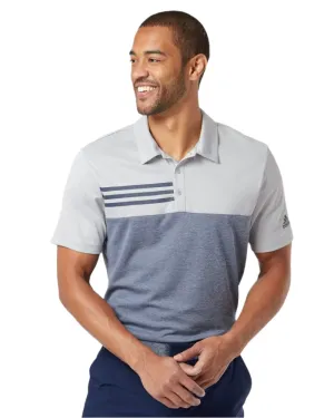 adidas Men's Heathered Colorblock 3-Stripes Polo