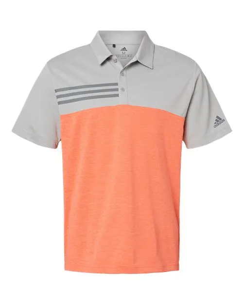 adidas Men's Heathered Colorblock 3-Stripes Polo