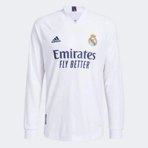 Adidas Men's Real Madrid 2020/21 Home LS Authentic Jersey