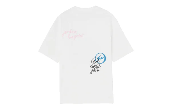 Air Jordan x Travis Scott x Fragment Design T-Shirt 'White Blue', White