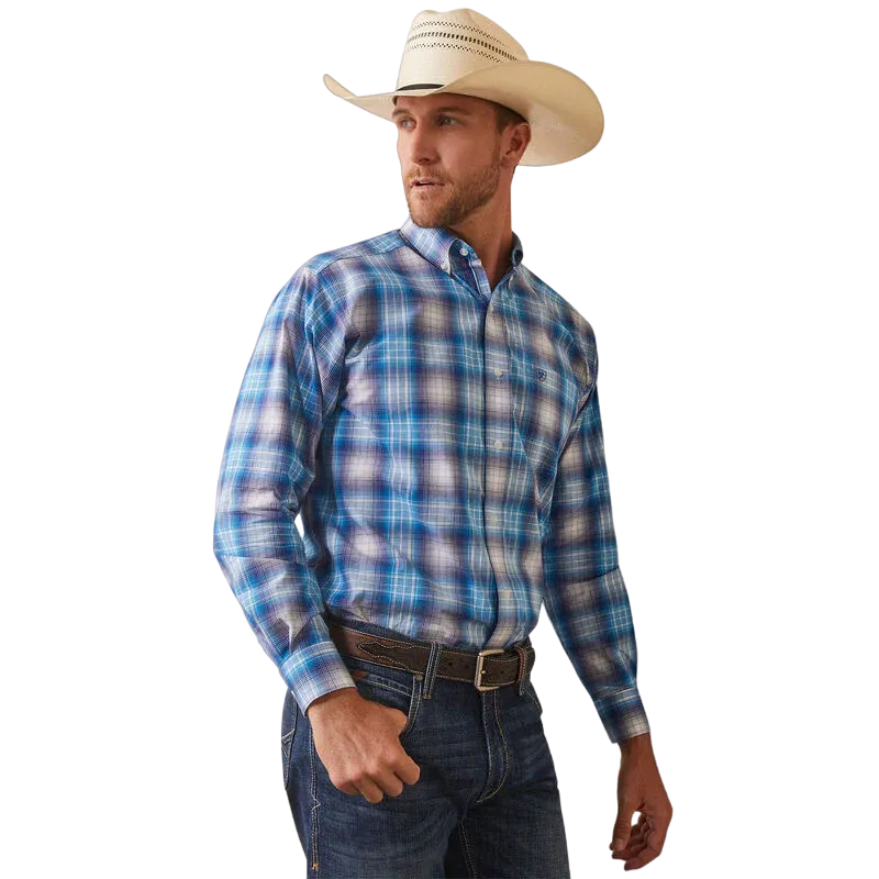 Ariat Men's Series Lukas Fit Shirt In Light Blue