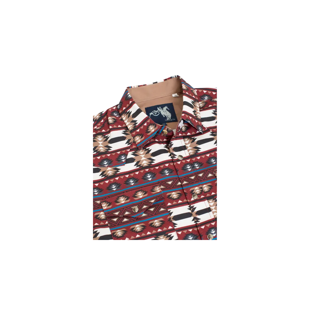 Avalon Men's Western Snap Aztec Print Pearl Shirt