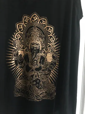 Black and Gold Drapey Ganesh Tank Top Shirt