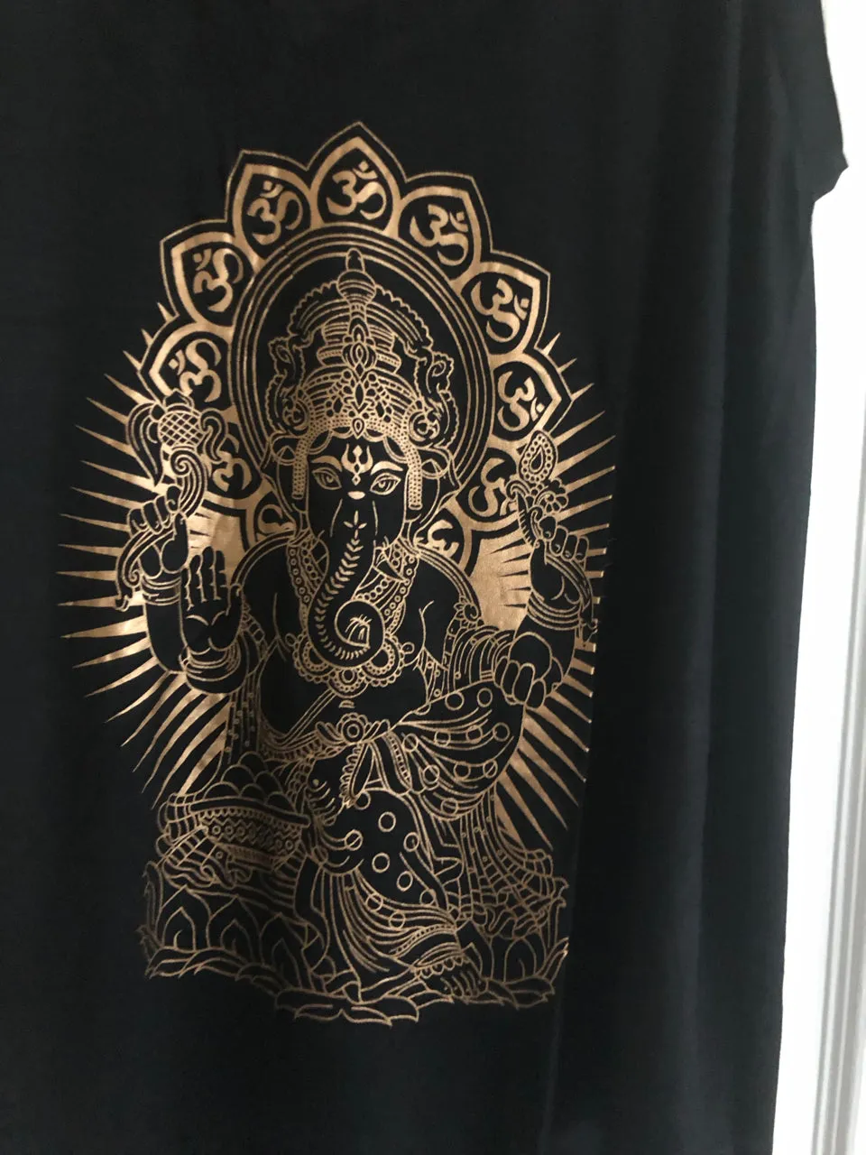 Black and Gold Drapey Ganesh Tank Top Shirt