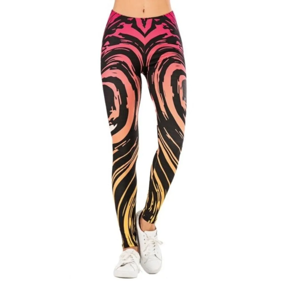 Brand Sexy Leaf Printing Fitness Slim High Waist Leggings