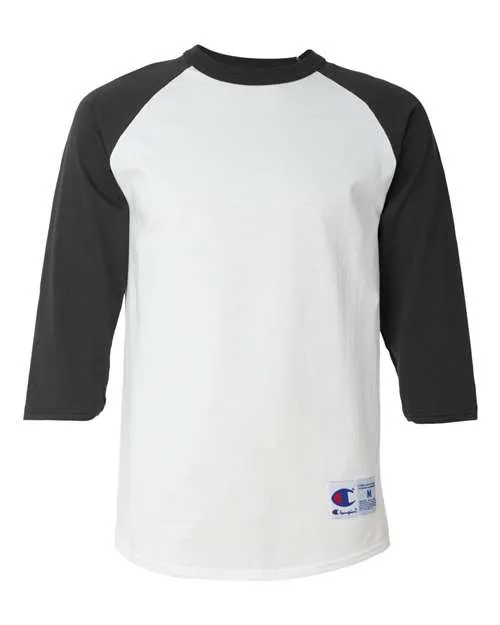 Champion Men's Three-Quarter Raglan Sleeve Baseball T-Shirt