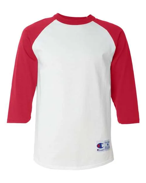 Champion Men's Three-Quarter Raglan Sleeve Baseball T-Shirt