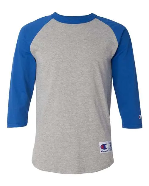 Champion Men's Three-Quarter Raglan Sleeve Baseball T-Shirt