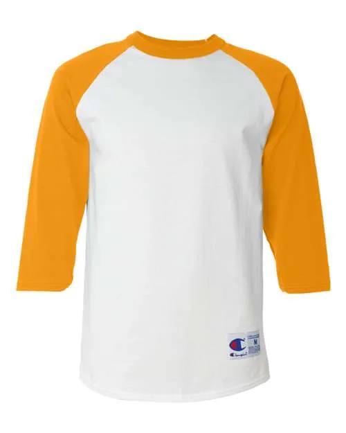 Champion Men's Three-Quarter Raglan Sleeve Baseball T-Shirt