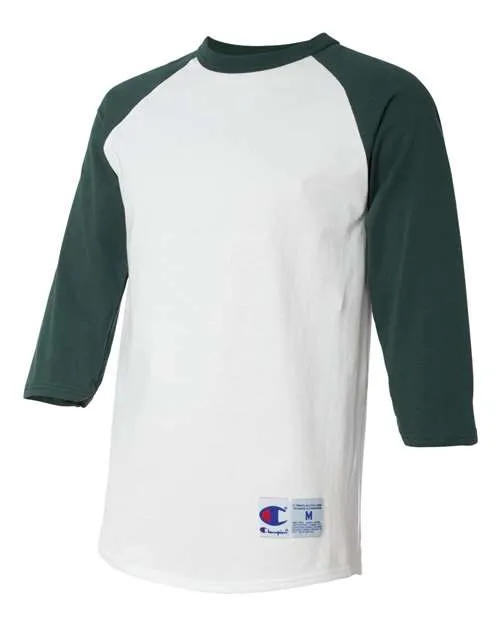 Champion Men's Three-Quarter Raglan Sleeve Baseball T-Shirt