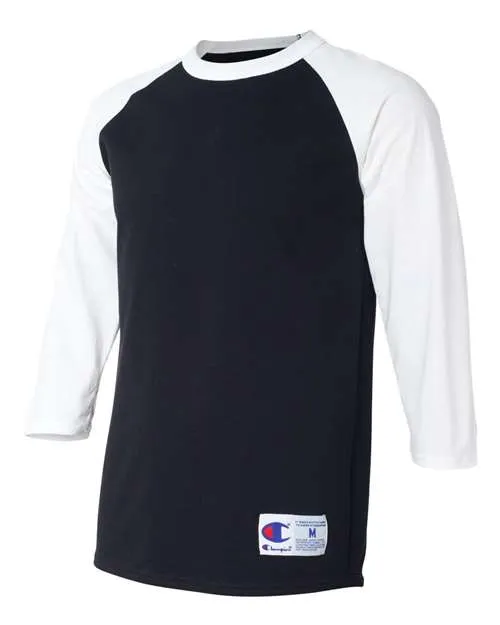 Champion Men's Three-Quarter Raglan Sleeve Baseball T-Shirt