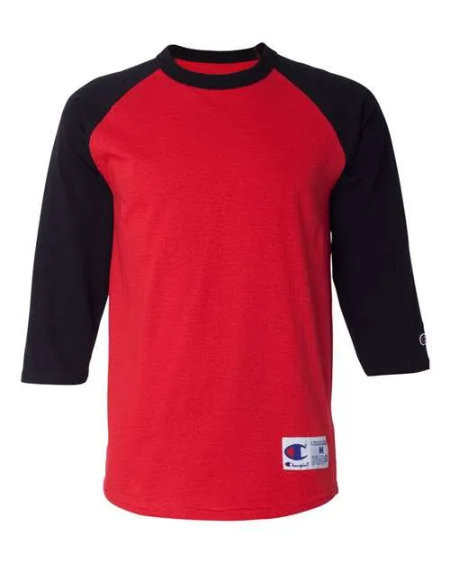 Champion Men's Three-Quarter Raglan Sleeve Baseball T-Shirt