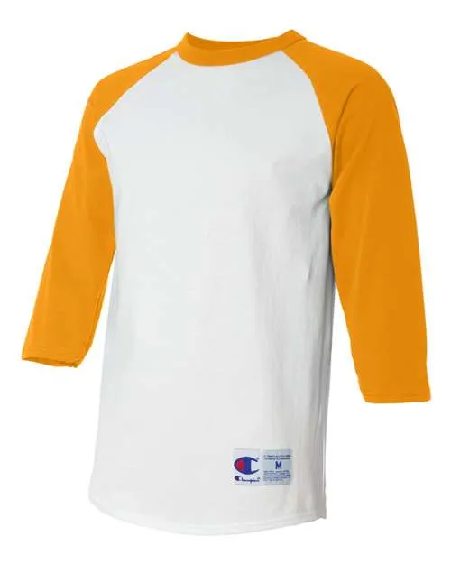 Champion Men's Three-Quarter Raglan Sleeve Baseball T-Shirt