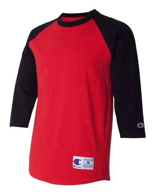 Champion Men's Three-Quarter Raglan Sleeve Baseball T-Shirt