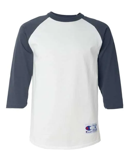 Champion Men's Three-Quarter Raglan Sleeve Baseball T-Shirt