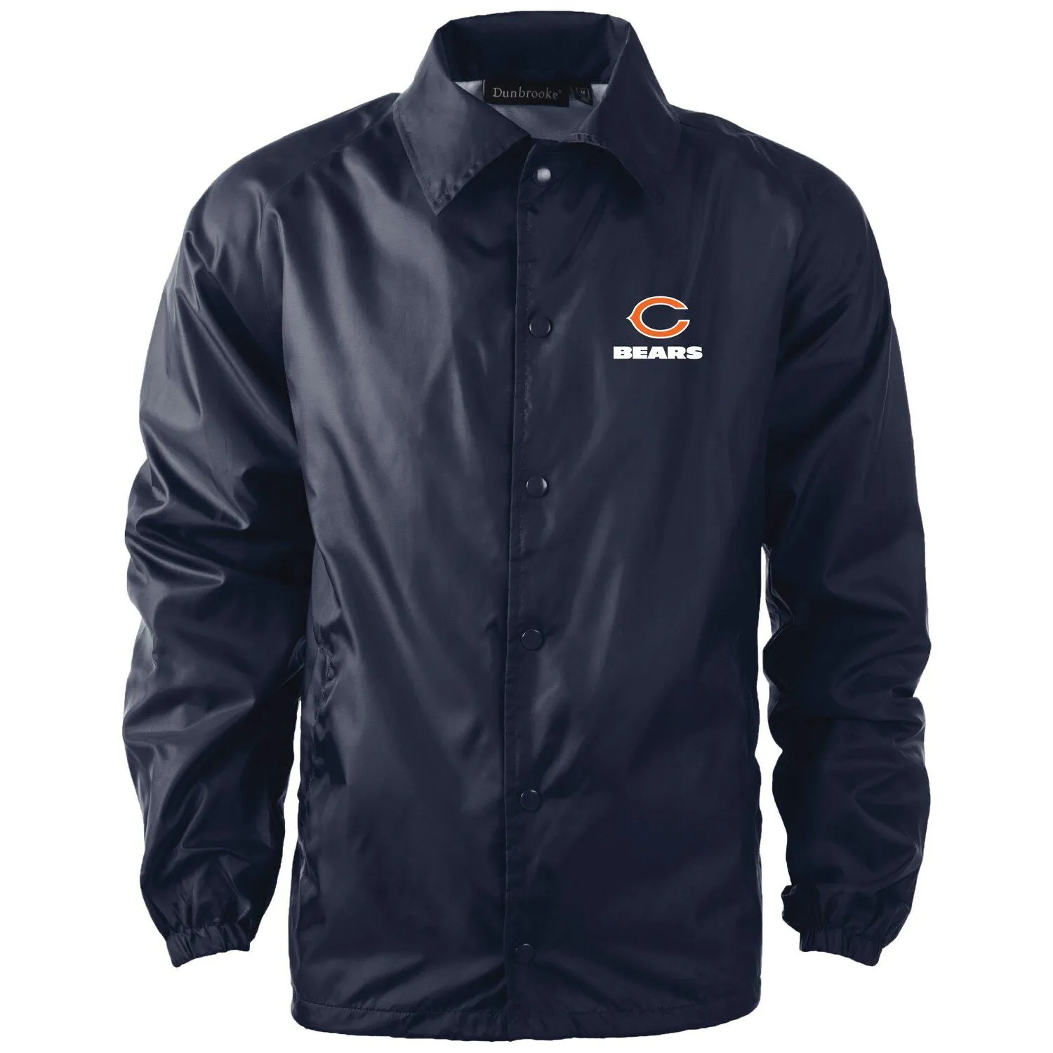 Chicago Bears Coaches Men's Classic Raglan Snap Windbreaker Navy Blue