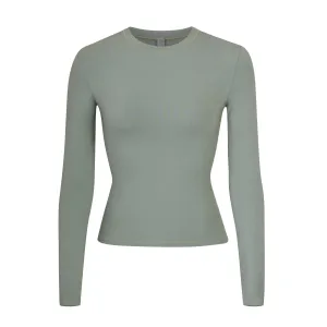 COTTON JERSEY LONG SLEEVE T-SHIRT | MINERAL