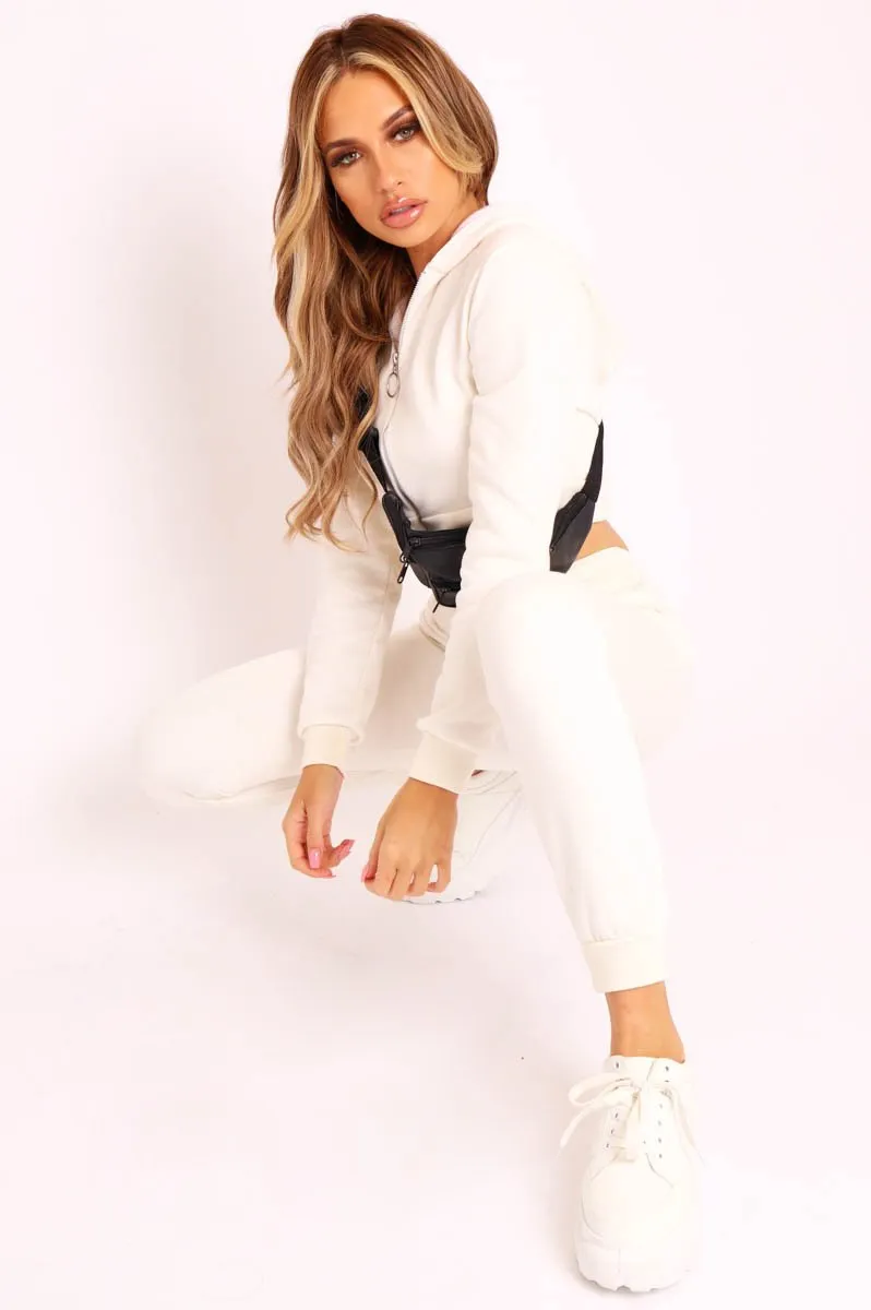 Cream Hoodie and Joggers Loungewear Co-ord Set - Bluebell