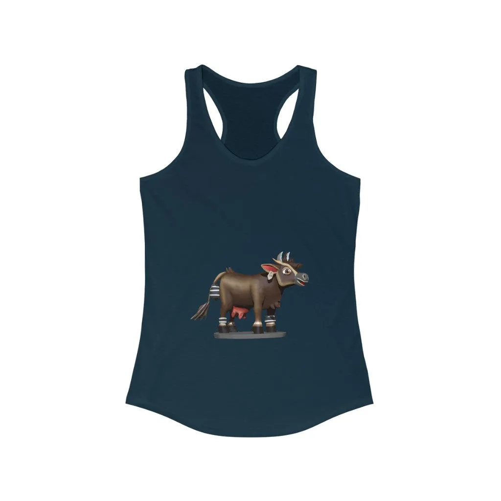 Dark Brown Cow Women's Ideal Racerback Tank