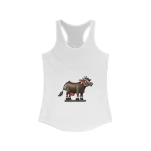 Dark Brown Cow Women's Ideal Racerback Tank