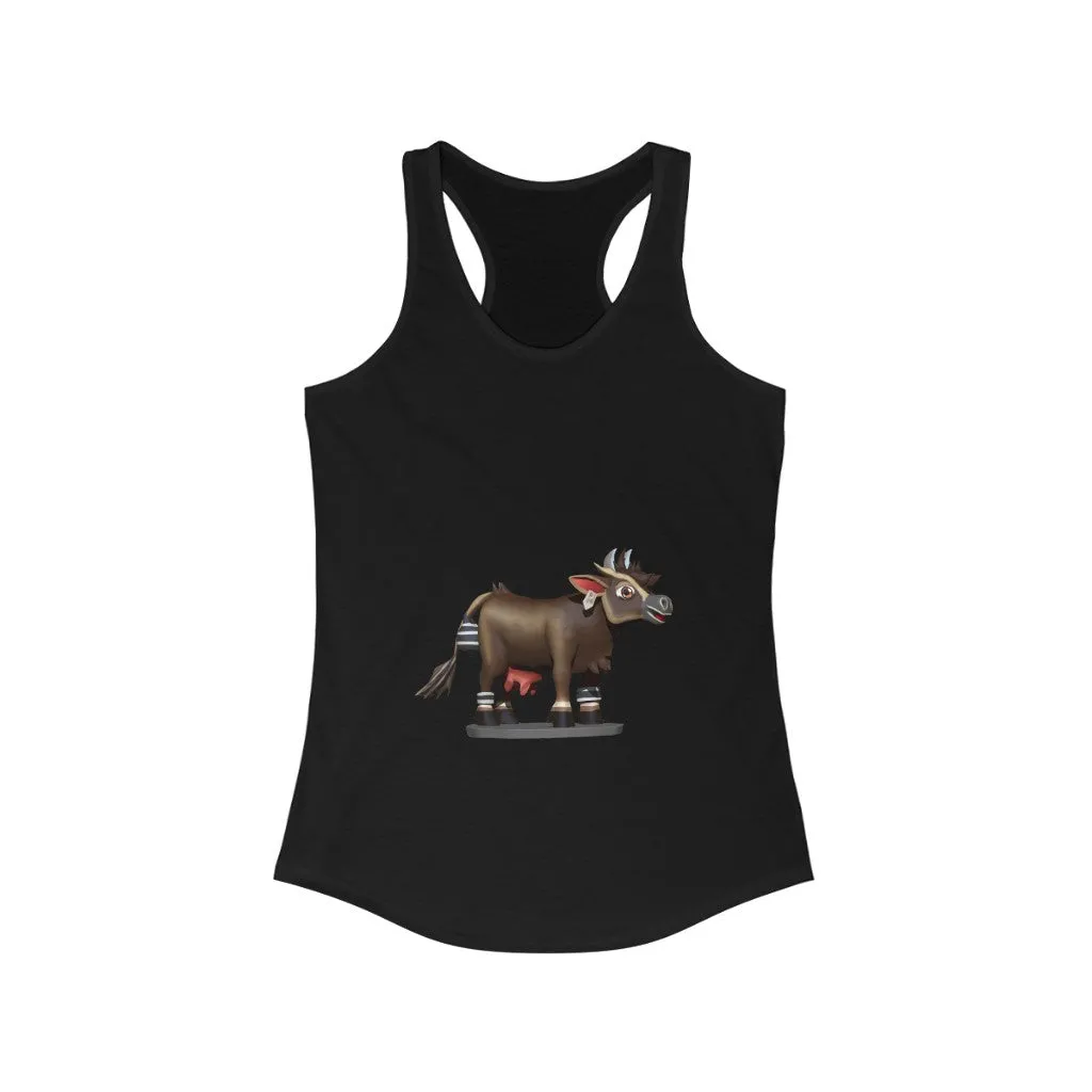 Dark Brown Cow Women's Ideal Racerback Tank