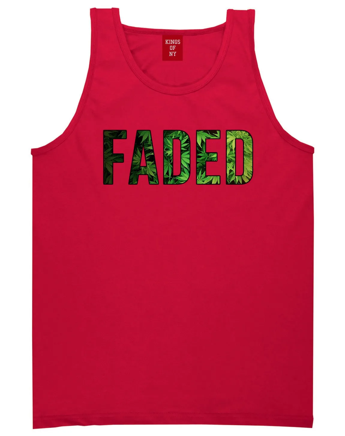 Faded Marijuana Weed Print Tank Top