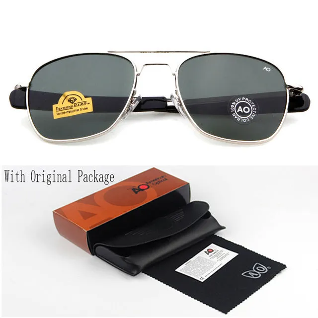 Fashion Sunglasses Men American Army Military Brand Designer AO Sun Glasses For Male Optical Glass Lens Oculos de sol RS263