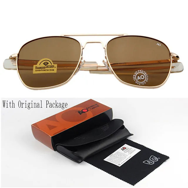 Fashion Sunglasses Men American Army Military Brand Designer AO Sun Glasses For Male Optical Glass Lens Oculos de sol RS263