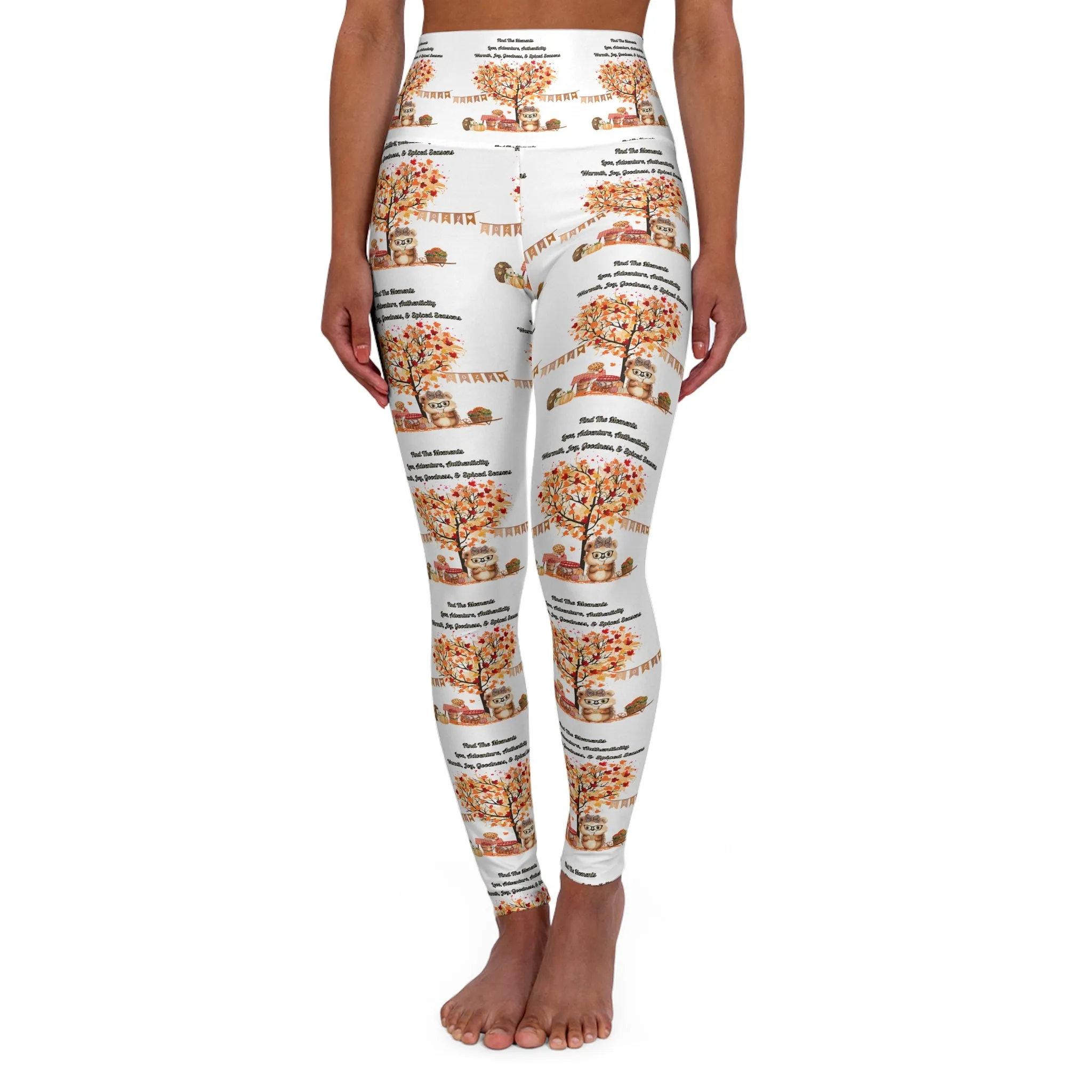 Find The Moments - High Waisted Yoga Leggings (AOP), Fall Activewear, Yoga Apparel,