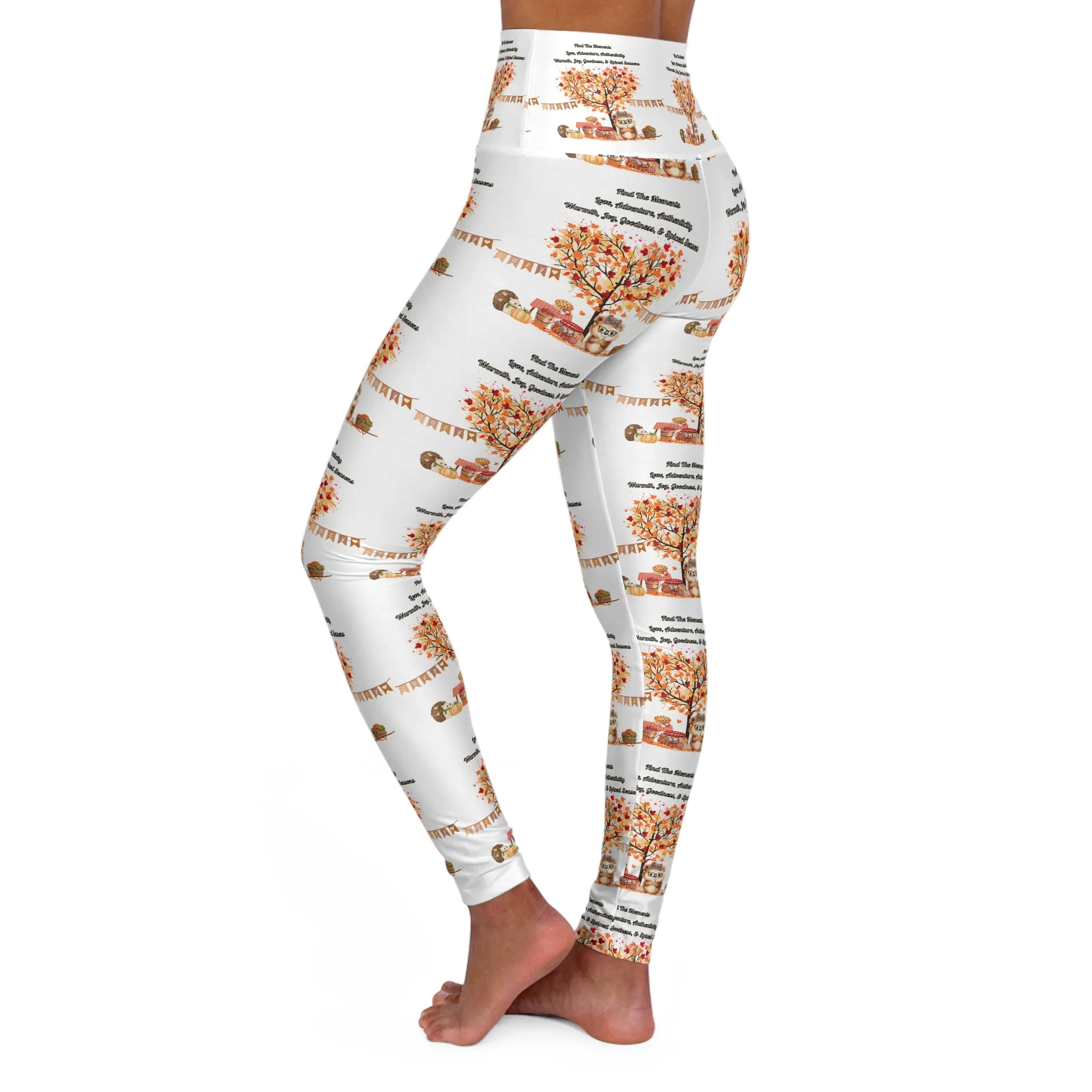 Find The Moments - High Waisted Yoga Leggings (AOP), Fall Activewear, Yoga Apparel,