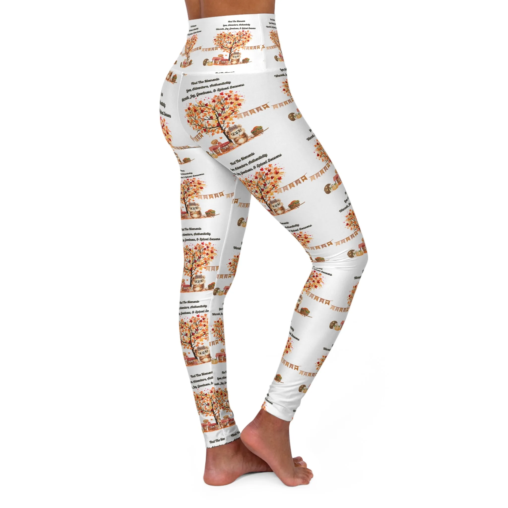 Find The Moments - High Waisted Yoga Leggings (AOP), Fall Activewear, Yoga Apparel,