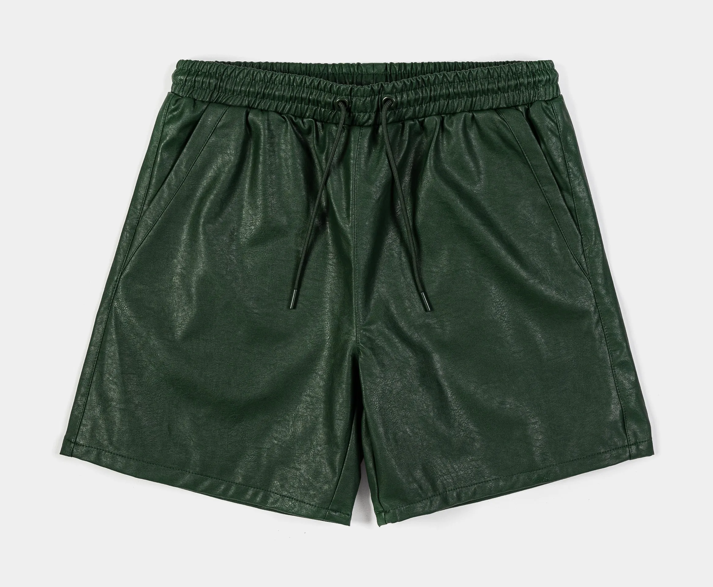 Green Leather Mens Shorts (Green)