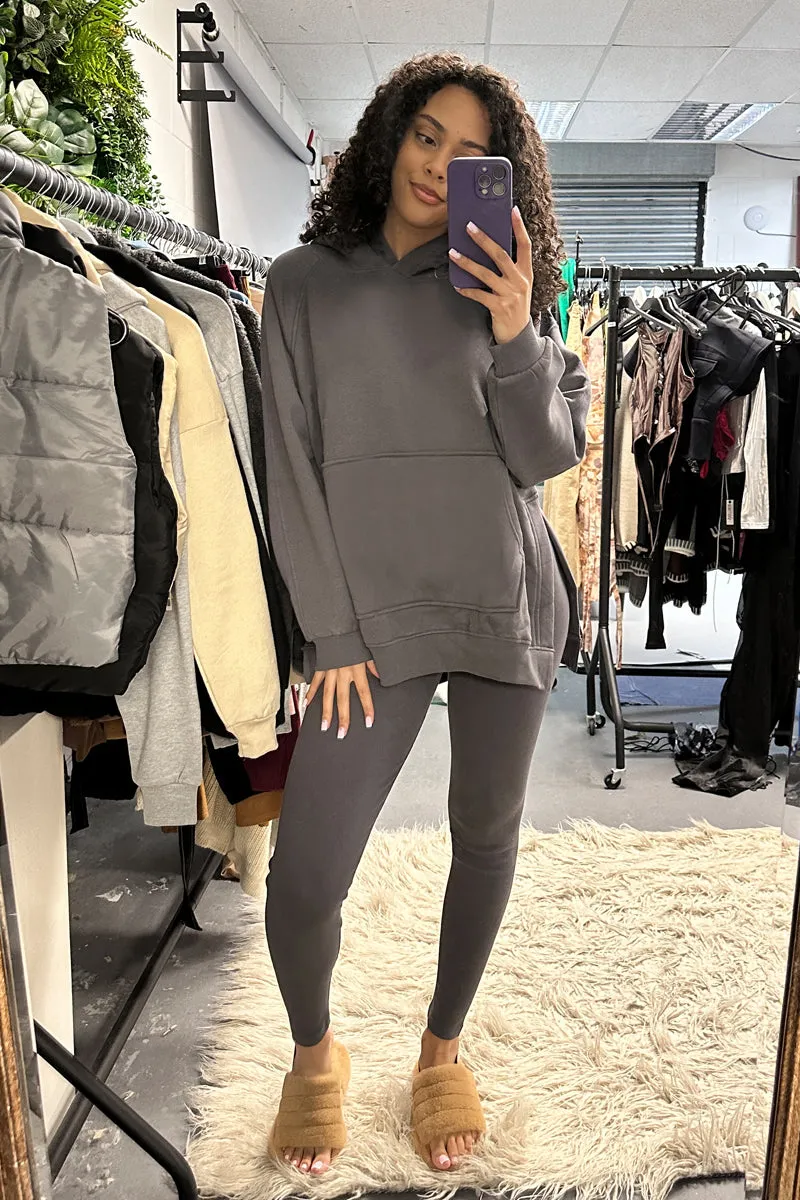 Grey Oversized Hoodie And Leggings Co-ord Set - Renee