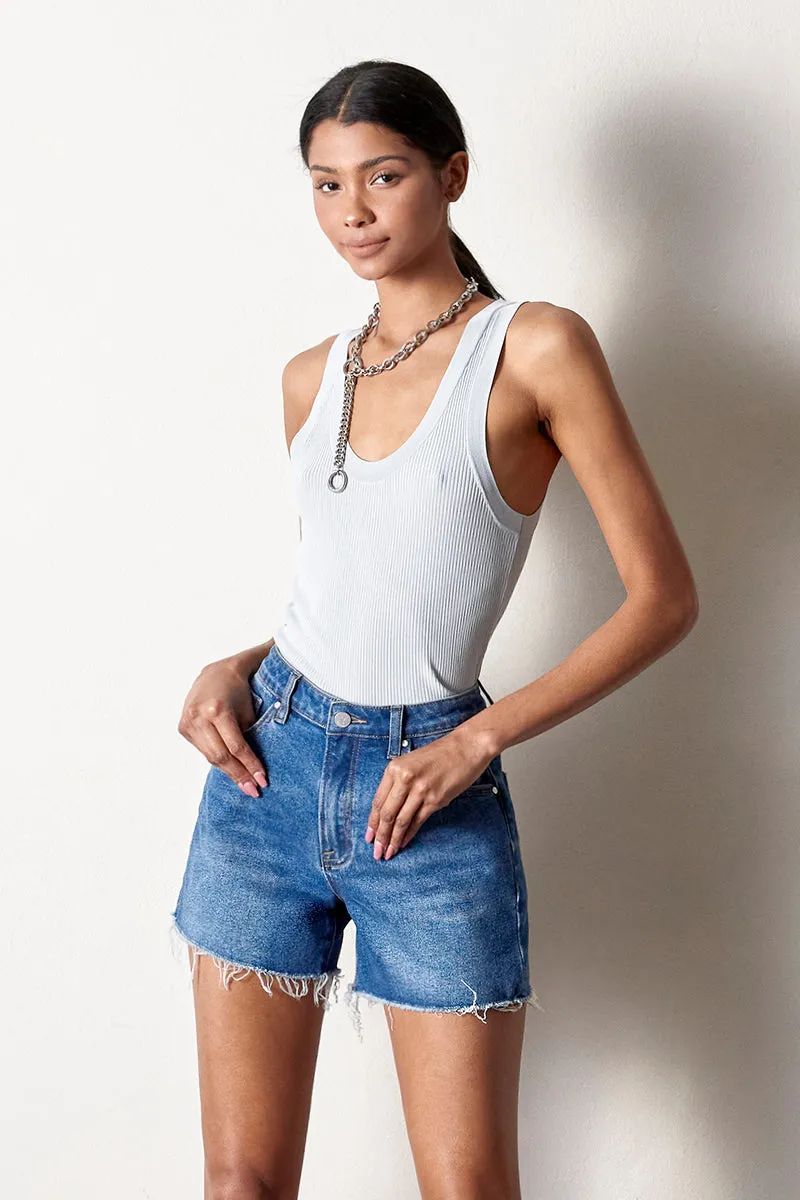 High Rise Midi Shorts