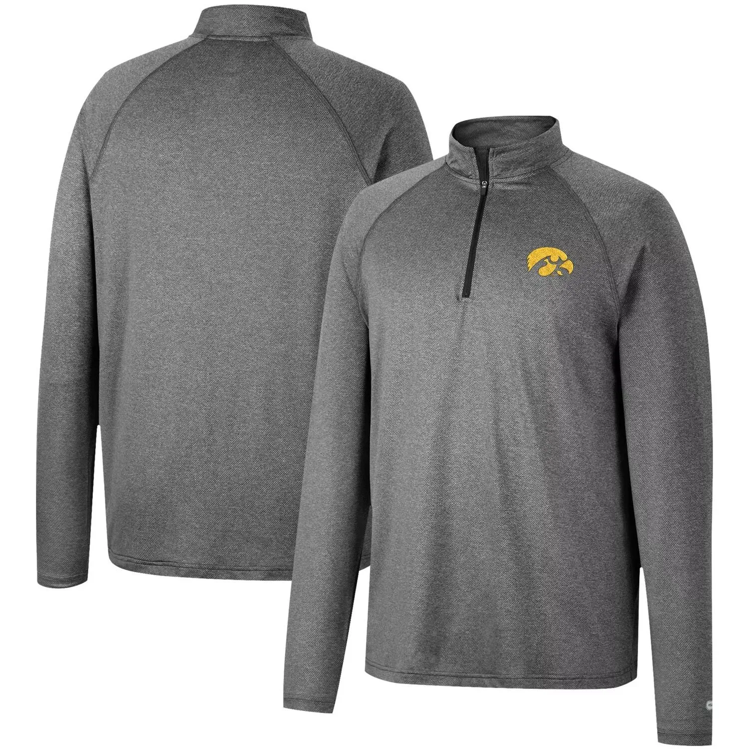 Iowa Hawkeyes Earth First Men's Raglan Quarter Zip Windbreaker, Colosseum Gray