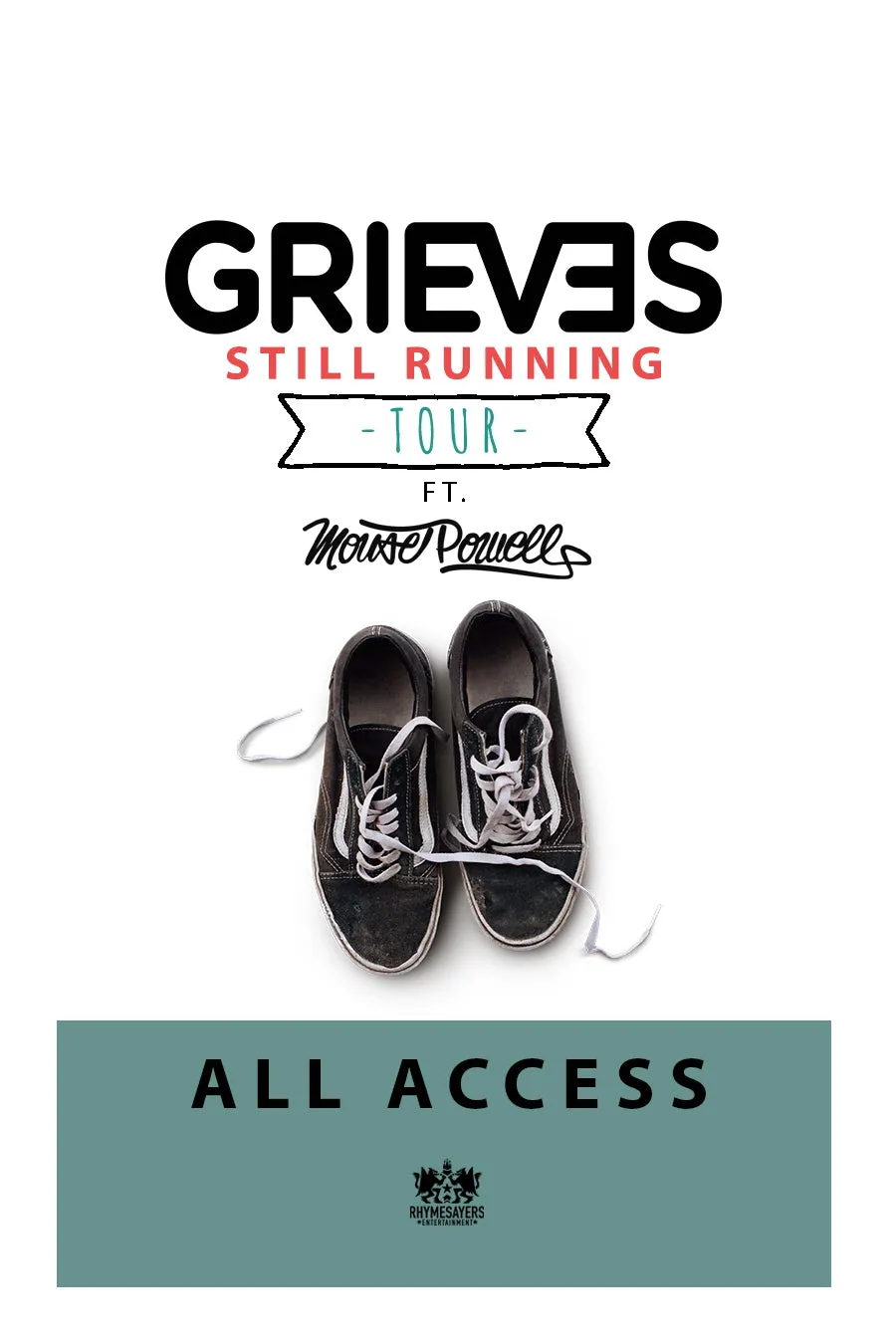 Laminates PAST Grieves Tour "All Access" and "VIP" Passes