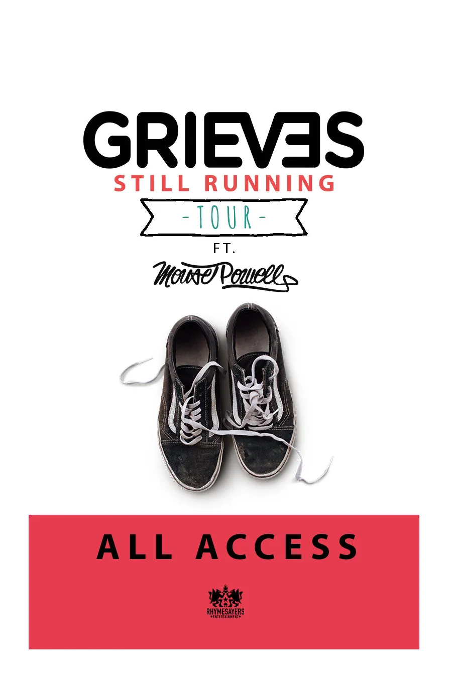 Laminates PAST Grieves Tour "All Access" and "VIP" Passes