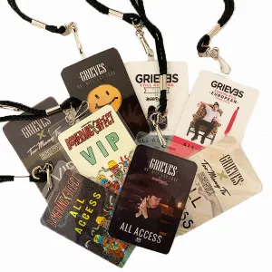 Laminates PAST Grieves Tour "All Access" and "VIP" Passes