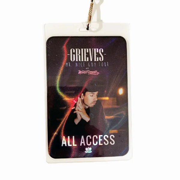 Laminates PAST Grieves Tour "All Access" and "VIP" Passes