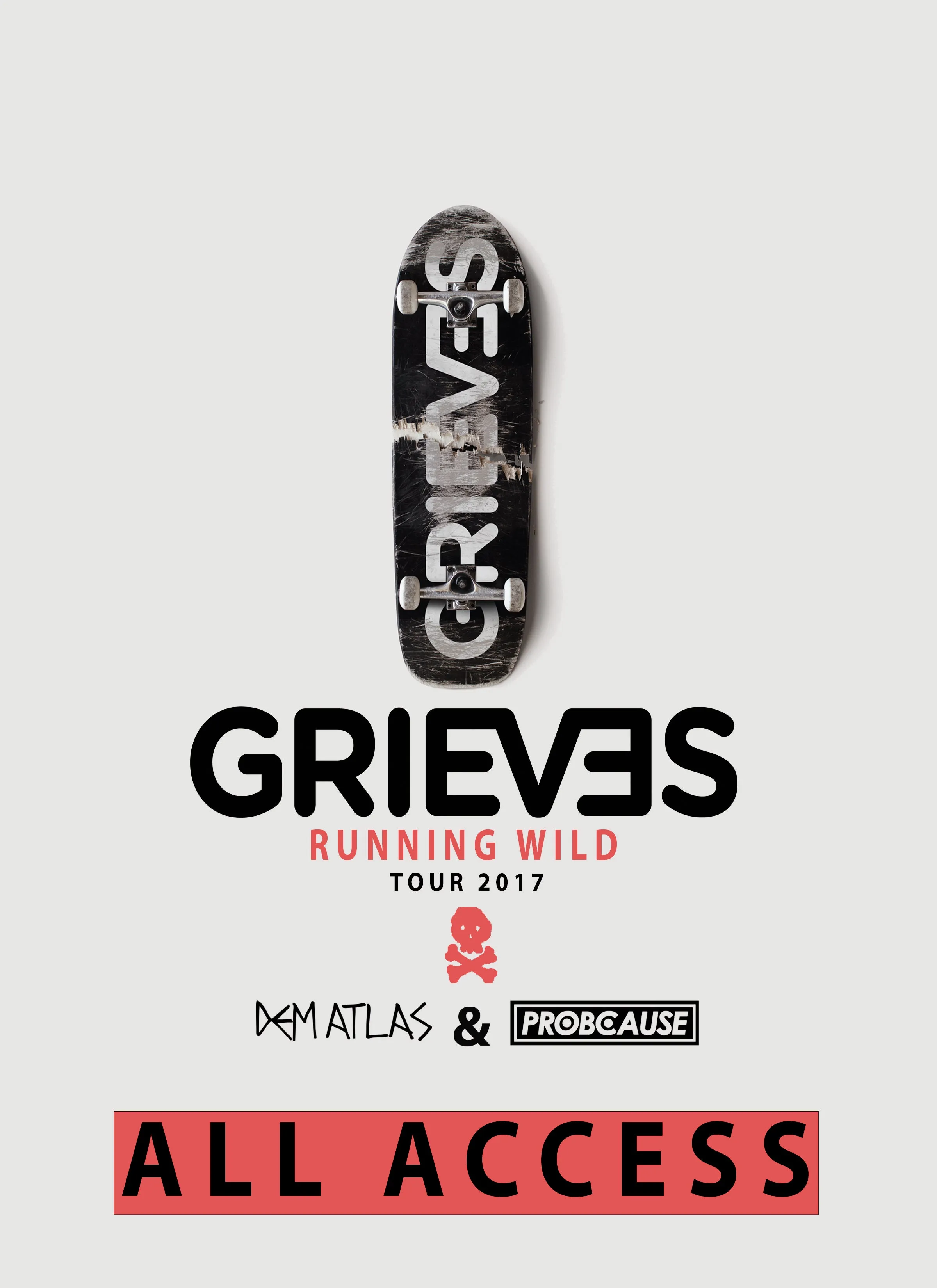 Laminates PAST Grieves Tour "All Access" and "VIP" Passes