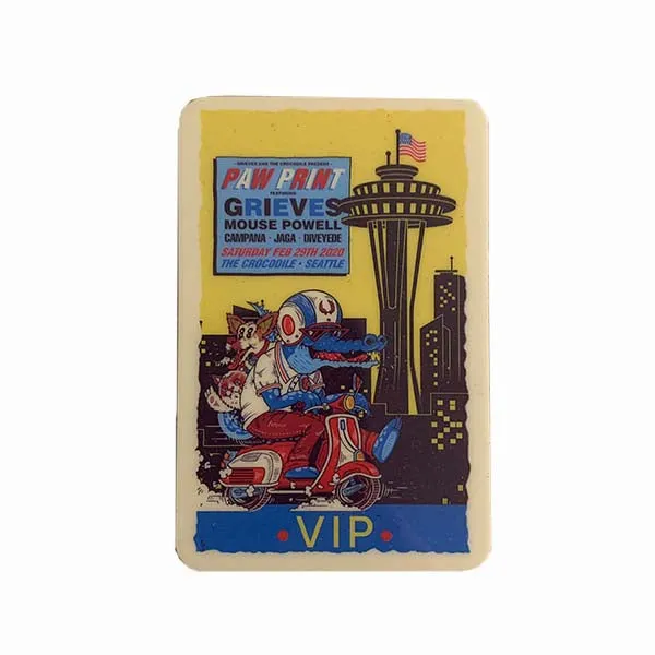 Laminates PAST Grieves Tour "All Access" and "VIP" Passes