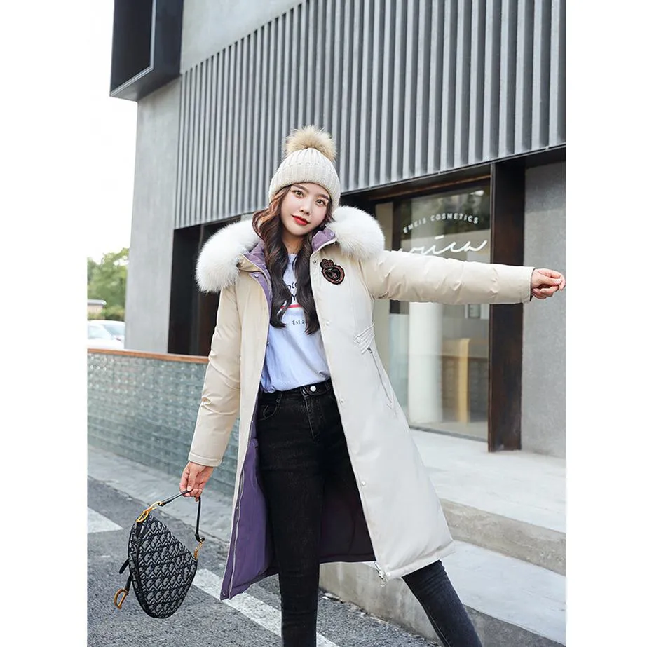 Loose Fit Fur Collar Puffer Coat