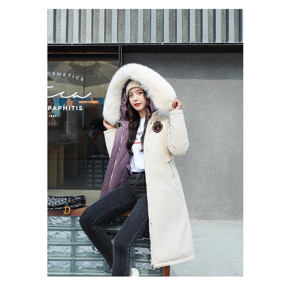 Loose Fit Fur Collar Puffer Coat